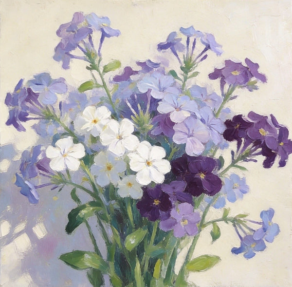 Original Flower Paintings, A Bunch of Blooming Forget-me-nots, Still Life Painting, Small Canvas Artwork, Hand Painted Canvas Art, Buy Small Paintings Online-ArtWorkCrafts.com
