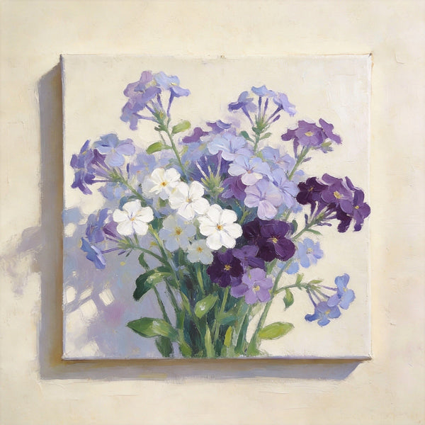 Original Flower Paintings, A Bunch of Blooming Forget-me-nots, Still Life Painting, Small Canvas Artwork, Hand Painted Canvas Art, Buy Small Paintings Online-ArtWorkCrafts.com