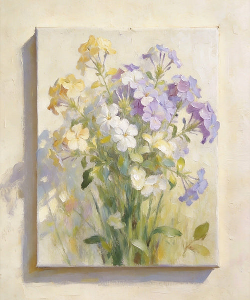 Fading Hues of Summer Blooms, Original Flower Paintings, Small Canvas Artwork, Original Still Life Paintings, Hand Painted Canvas Art-ArtWorkCrafts.com