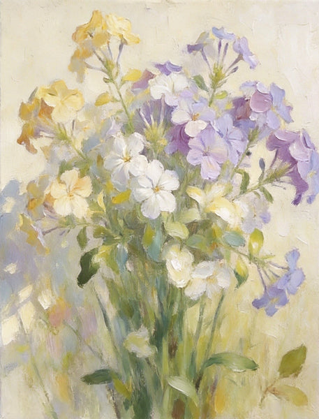 Fading Hues of Summer Blooms, Original Flower Paintings, Small Canvas Artwork, Original Still Life Paintings, Hand Painted Canvas Art-ArtWorkCrafts.com