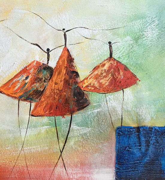 Acrylic Painting for Sale, Modern Wall Art Ideas, Contemporary Painting, Ballet Dancer Paintings, Paintings for Dining Room, Abstract Acrylic Painting-ArtWorkCrafts.com