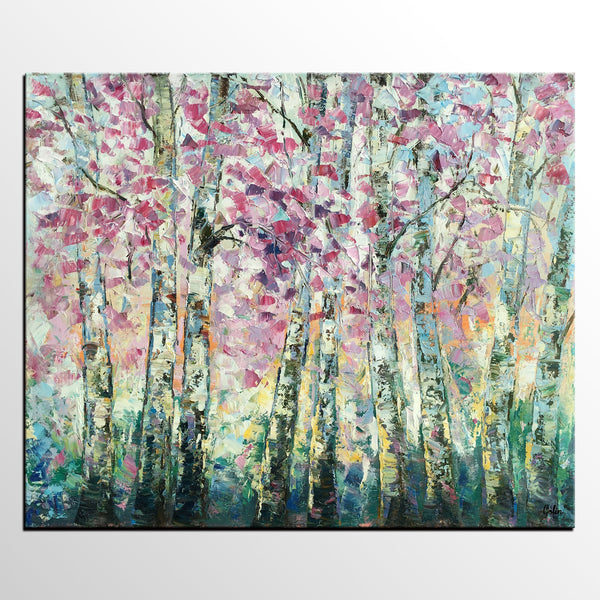 Landscape Oil Paintings, Autumn Tree Painting, Oil Painting on Canvas, Custom Original Painting for Sale