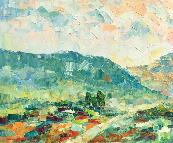 Mountain Landscape Canvas Paintings, Impasto Painting, Palette Knife Paintings, Original Landscape Art, Custom Large Painting for Bedroom