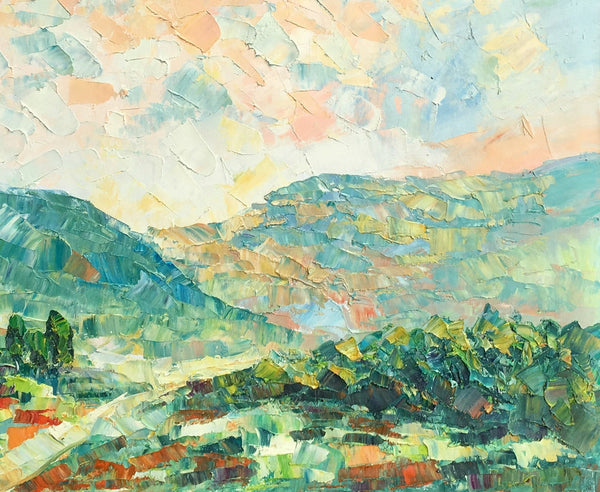 Mountain Landscape Canvas Paintings, Impasto Painting, Palette Knife Paintings, Original Landscape Art, Custom Large Painting for Bedroom