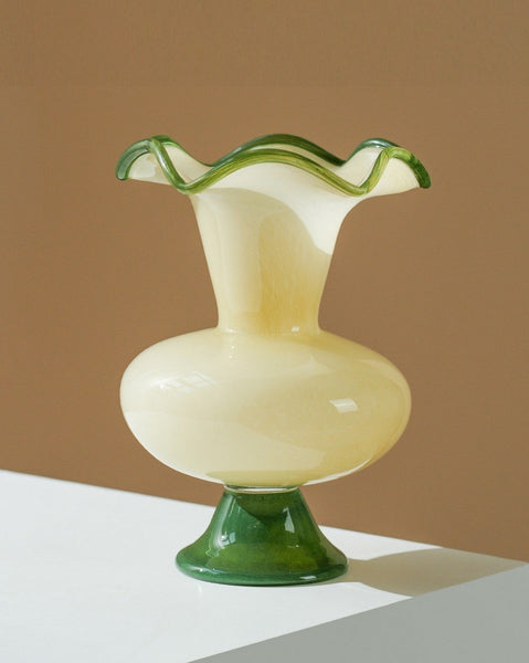 Unique Modern Glass Vase, Contemporary Vase for Modern Home Decor, Modern Glass Flower Vases, Handmade Liuli Vases, Centerpiece Vases on Table-ArtWorkCrafts.com