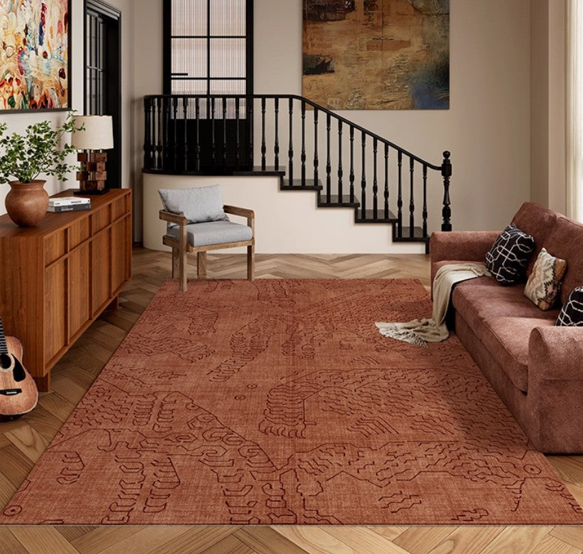 Contemporary Modern Rugs Next to Bed, Modern Rugs for Living Room, Modern Rugs under Dining Room Table, Geometric Modern Carpets for Office-ArtWorkCrafts.com