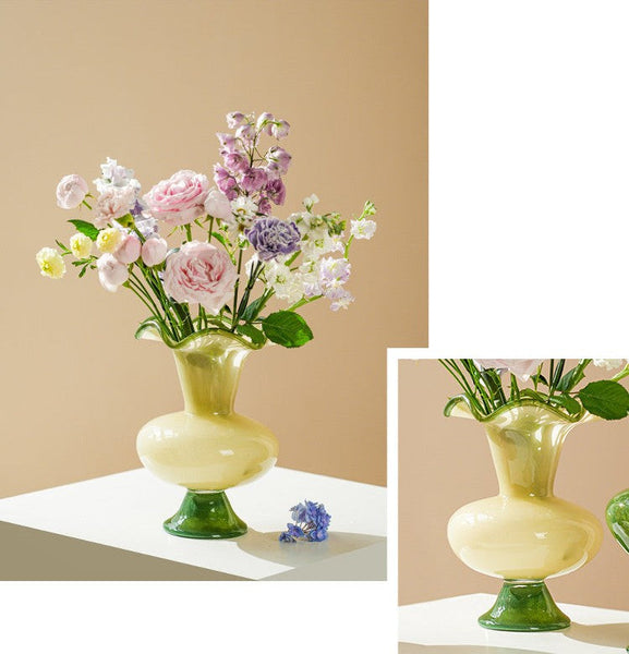 Unique Modern Glass Vase, Contemporary Vase for Modern Home Decor, Modern Glass Flower Vases, Handmade Liuli Vases, Centerpiece Vases on Table-ArtWorkCrafts.com