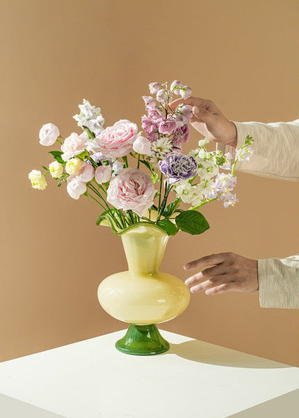 Unique Modern Glass Vase, Contemporary Vase for Modern Home Decor, Modern Glass Flower Vases, Handmade Liuli Vases, Centerpiece Vases on Table-ArtWorkCrafts.com