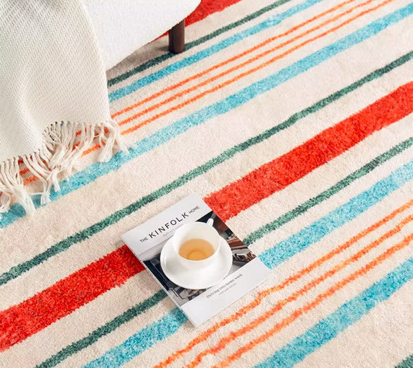 Abstract Contemporary Round Rugs, Geometric Modern Rugs for Bedroom, Thick Round Rugs for Dining Room, Modern Area Rugs under Coffee Table-ArtWorkCrafts.com