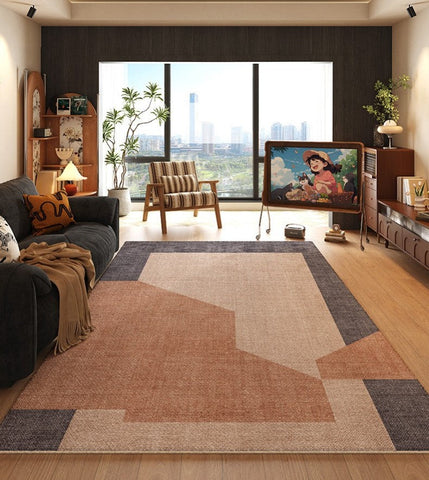 Mid Century Contemporary Modern Rugs, Abstract Modern Rugs for Living Room, Contemporary Geometric Carpets, Oversized Modern Rugs under Dining Room Table-ArtWorkCrafts.com