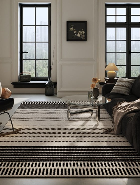 Large Abstract Rugs for Living Room, Extra Large Modern Area Rugs, Geometric Contemporary Modern Rugs Next to Bed-ArtWorkCrafts.com
