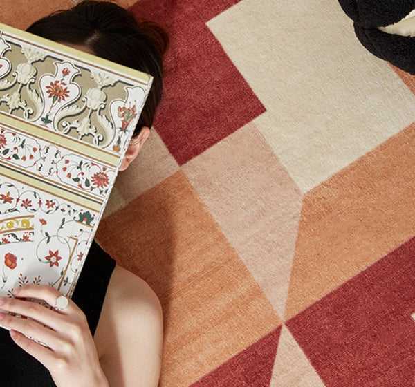 Modern Rugs for Dining Room, Large Modern Rugs for Living Room, Mid Century Modern Rugs for Bedroom, Abstract Geometric Modern Rugs-ArtWorkCrafts.com