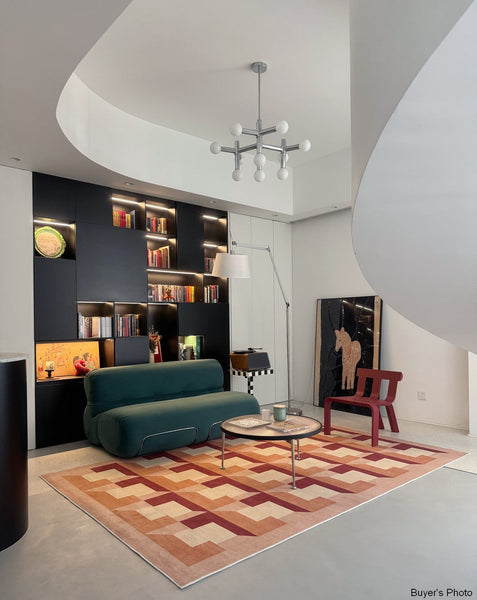 Modern Rugs for Dining Room, Large Modern Rugs for Living Room, Mid Century Modern Rugs for Bedroom, Abstract Geometric Modern Rugs-ArtWorkCrafts.com