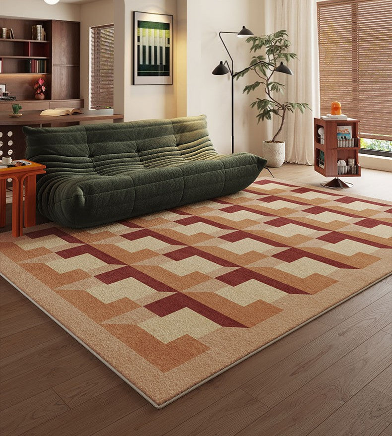Modern Rugs for Dining Room, Large Modern Rugs for Living Room, Mid Century Modern Rugs for Bedroom, Abstract Geometric Modern Rugs-ArtWorkCrafts.com