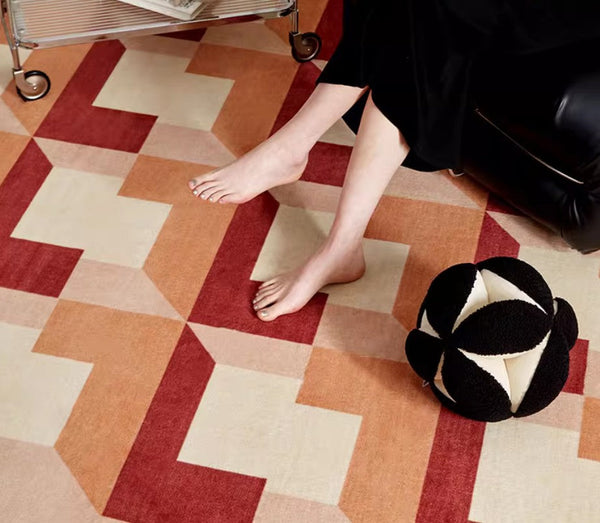 Modern Rugs for Dining Room, Large Modern Rugs for Living Room, Mid Century Modern Rugs for Bedroom, Abstract Geometric Modern Rugs-ArtWorkCrafts.com