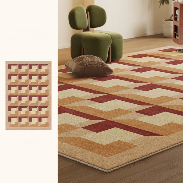 Modern Rugs for Dining Room, Large Modern Rugs for Living Room, Mid Century Modern Rugs for Bedroom, Abstract Geometric Modern Rugs-ArtWorkCrafts.com