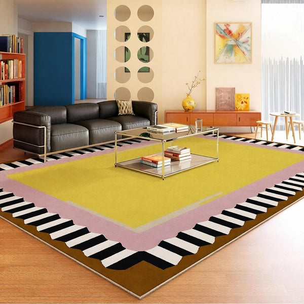 Modern Rugs under Coffee Table, Mid Century Contemporary Modern Rugs, Colorful Modern Rugs for Living Room, Dining Room Geometric Modern Rugs-ArtWorkCrafts.com