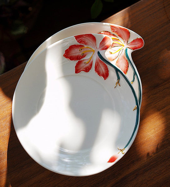 Afternoon British Tea Cups, Creative Bone China Porcelain Tea Cup Set, Traditional English Tea Cups and Saucers, Unique Ceramic Coffee Cups-ArtWorkCrafts.com