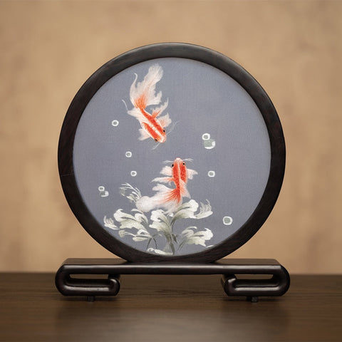 Exclusive Business Present Panda Embroidered Decor, Traditional Chinese Suzhou Embroidery Ornament, Premium Souvenir, Unique Birthday Gift-ArtWorkCrafts.com