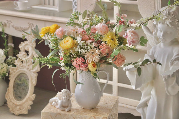 Large Bunch of Romantic Flowers for Bedroom, Table Centerpiece, Artificial Floral for Living Room, Beautiful Flower Arrangement Ideas for Interior Design-ArtWorkCrafts.com