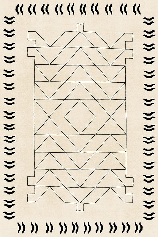 Modern Rugs for Dining Room, Mid Century Modern Rugs Next to Bed, Soft Contemporary Rugs for Bedroom, Cream Modern Carpets for Living Room-ArtWorkCrafts.com