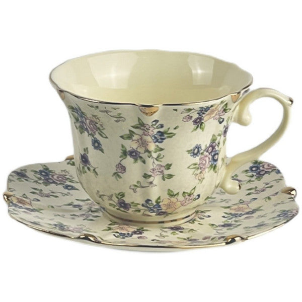 British Traditional Afternoon Tea Cup and Saucer in Gift Box, 7.8 oz Porcelain Tea Cup Saucer Set, Unique Tea Cup and Saucers, Royal Ceramic Cups, Elegant Vintage Ceramic Coffee Cups-ArtWorkCrafts.com