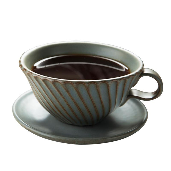 Green Pottery Coffee Cups, Breakfast Milk Cup, Latte Coffee Cup, Ceramic Coffee Cup, Cappuccino Coffee Mug, Coffee Cup and Saucer Set-ArtWorkCrafts.com
