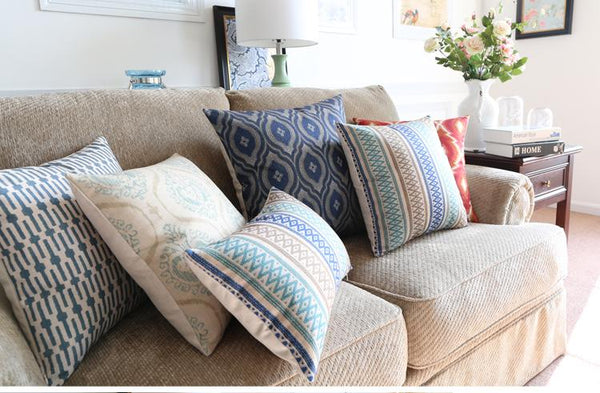 Geometric Pattern Throw Pillows, Modern Pillows for Couch, Decorative Throw Pillow, Sofa Pillows for Living Room-ArtWorkCrafts.com