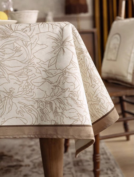 French Style Tablecloth for Dining Table, Beautiful Table Cover for Dining Room Table, Modern Rectangle Tablecloth for Oval Table-ArtWorkCrafts.com