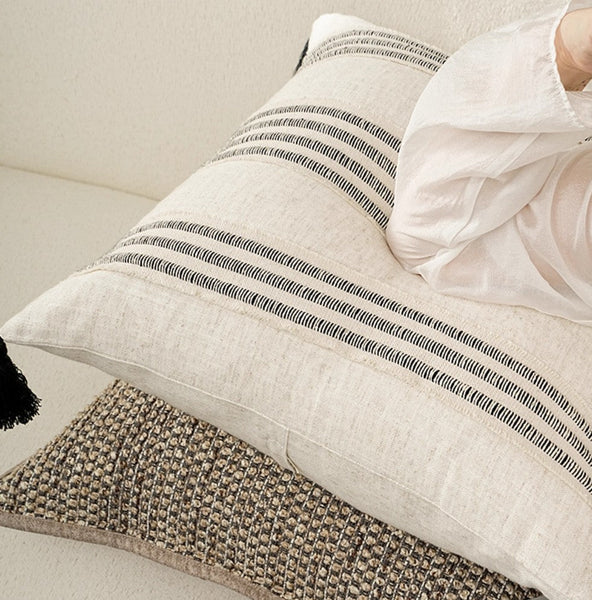 Contemporary Modern Sofa Pillows for Bedroom, Simple Decorative Throw Pillows, Large Throw Pillow for Interior Design, Large Square Modern Throw Pillows for Couch-ArtWorkCrafts.com