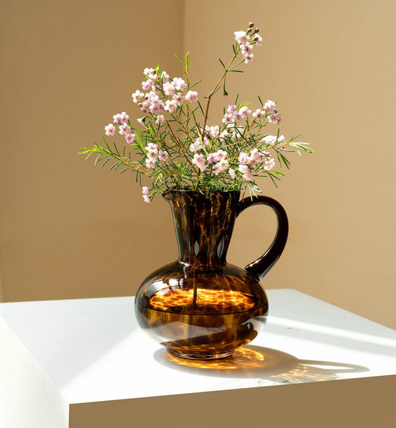 Handmade Modern Vases for Bedroom, Decorative Glass Vase, Mid Century Glass Vases, Centerpiece Contemporary Vases on Table, Modern Glass Vase for Flowers-ArtWorkCrafts.com