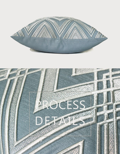 Simple Modern Pillows, Blue Modern Throw Pillows, Decorative Pillows for Couch, Modern Sofa Pillows, Contemporary Throw Pillows-ArtWorkCrafts.com