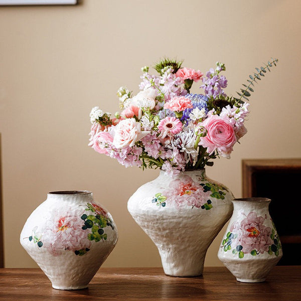 Modern Porcelain Flower Vases, Flower Vases on Table, Handmade Water Holding Flower Vases, Centerpiece on Dining Table, Ceramic Bouquet Vases-ArtWorkCrafts.com