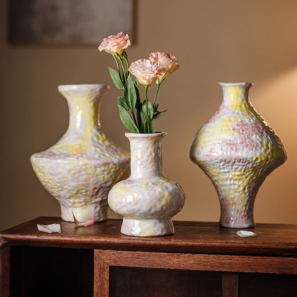 Modern Bouquet Flower Vases, Handmade Water Holding Flower Vases, Centerpiece on Dining Table, Large Flower Vase on Table, Pottery Flower Vases-ArtWorkCrafts.com