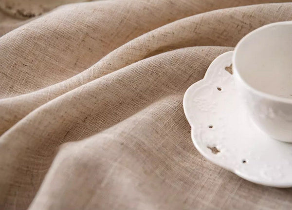 Simple Linen Rectangle Table Cover for Dining Room Table, Large Brown Tablecloth for Home Decoration, Modern Table Cloth, Square Tablecloth for Round Table-ArtWorkCrafts.com