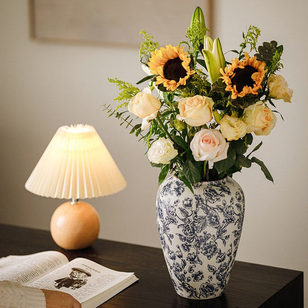 Porcelain Flower Vases, Modern Ceramic Bouquet Vases, Centerpiece on Dining Table, Flower Vase on Table, Handmade Water Holding Flower Vases-ArtWorkCrafts.com