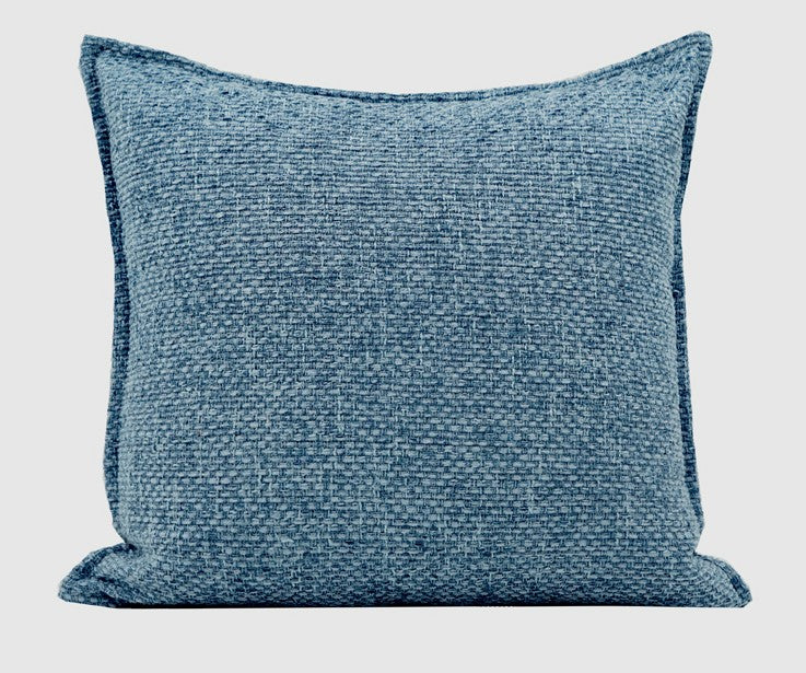 Large Modern Square Throw Pillows for Couch, Blue Modern Sofa Pillow, Blue Decorative Pillow, Simple Throw Pillow for Interior Design-ArtWorkCrafts.com