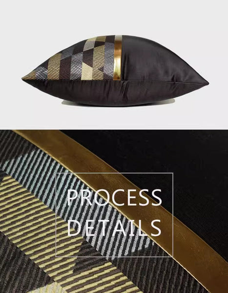 Modern Pillows for Living Room, Black Decorative Modern Pillows for Couch, Modern Sofa Pillows Covers, Modern Sofa Cushion-ArtWorkCrafts.com