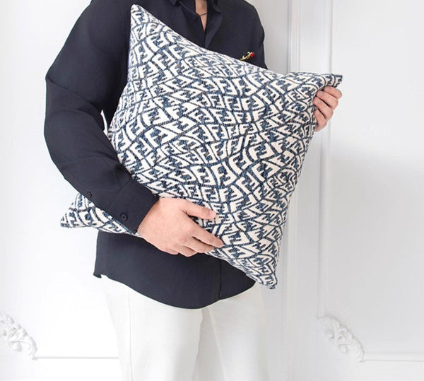 Modern Pillows for Couch, Blue Decorative Throw Pillows for Living Room, Decorative Pillow Covers, Large Modern Sofa Cushion-ArtWorkCrafts.com