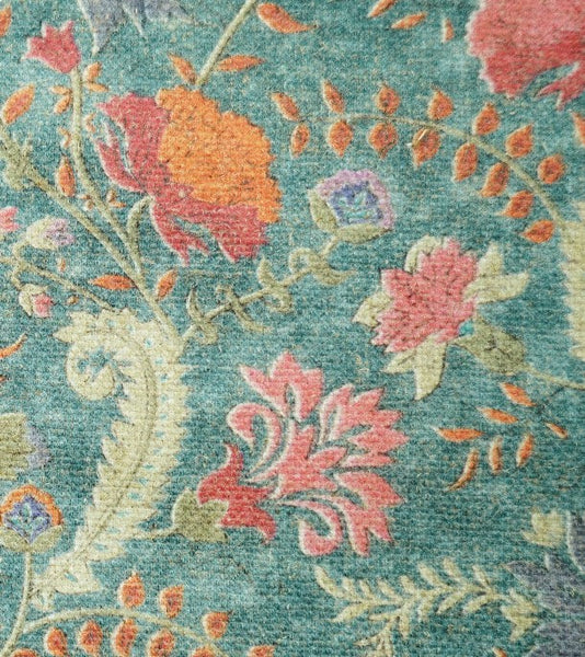 Garden Flowers Pattern Decorative Throw Pillows, Large Green Throw Pillow for Interior Design, Contemporary Square Modern Throw Pillows for Couch-ArtWorkCrafts.com