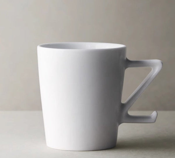 Modern Handmade Pottery Coffee Cup, Creative White Ceramic Coffee Mugs, Large Unique Tea Cup, Large Capacity Coffee Cups-ArtWorkCrafts.com