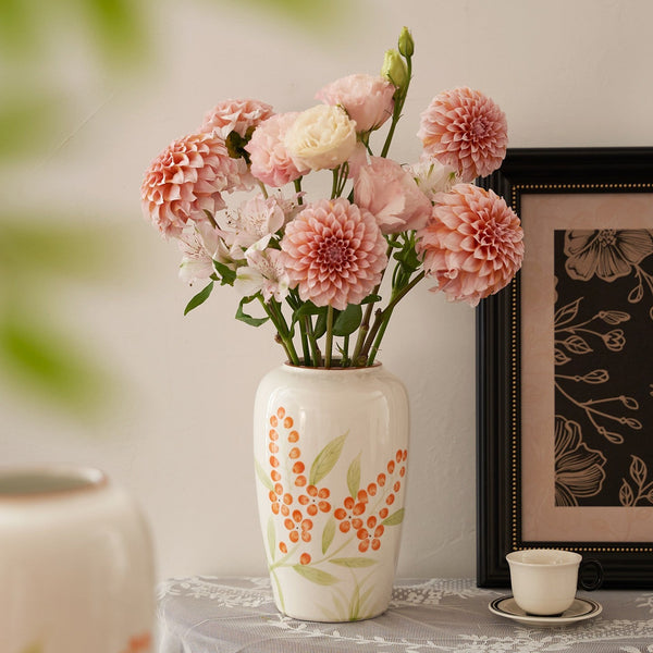 Dining Table Centerpiece, Ceramic Bouquet Vases, Porcelain Flower Vases, Large Flower Vases on Table, Handmade Water Holding Flower Vase-ArtWorkCrafts.com