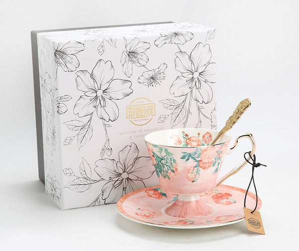 Ceramic Tea Cup Set, Luxury Tea Cup with Saucer, Elegant Coffee Cup, Porcelain Tea cups, British Tea Cup Set, Afternoon Tea Cup with Saucer Set-ArtWorkCrafts.com