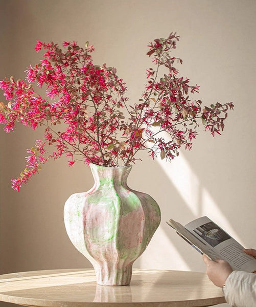 Handmade Modern Flower Vase, Centerpiece Ceramic Bouquet Vases, Large Contemporary Vases on Dining Table, Porcelain Vases for Modern Home Decor-ArtWorkCrafts.com