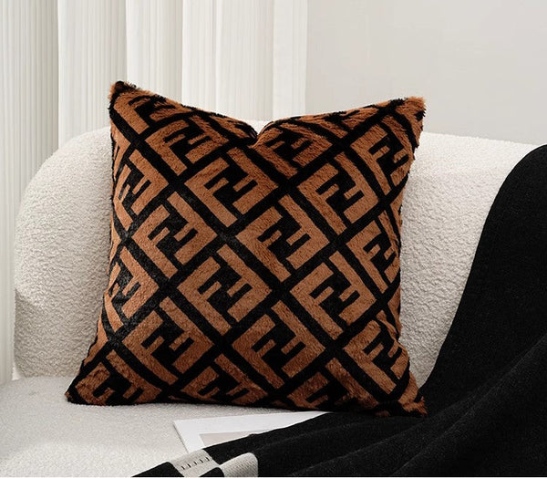 Decorative Pillow Covers, Brown Modern Pillows for Couch, Abstract Decorative Throw Pillows for Living Room, Large Modern Sofa Pillow Cases-ArtWorkCrafts.com