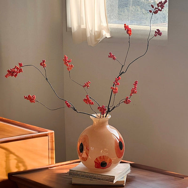 Unique Modern Vases for Flowers, Flower Vases on Table, Glass Bud Vases, Handmade Vintage Glass Flower Vases-ArtWorkCrafts.com