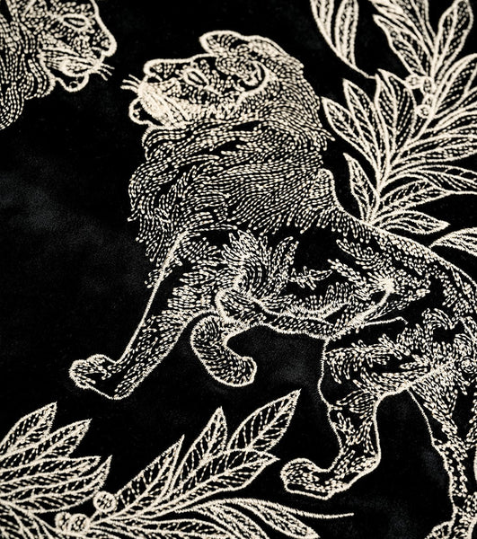 Modern Pillows for Couch, Embroidery Lion Decorative Pillow Covers, Decorative Throw Pillows for Living Room, Large Modern Sofa Pillows-ArtWorkCrafts.com