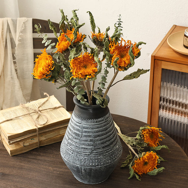 Natural Decorations, A Bunch of Sunflowers, Flower Arrangement, Handmade Artificial Flowers for Home Decor, Natural Dried Sunflower Stems-ArtWorkCrafts.com