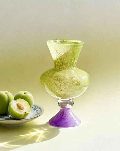 Modern Glass Vase for Flowers, Mid Century Glass Vases, Handmade Modern Vases for Living Room, Unique Decorative Glass Vase, Centerpiece Contemporary Vases on Table-ArtWorkCrafts.com