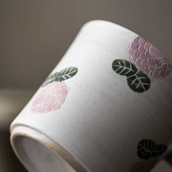 Handmade Pottery Coffee Cup, Rose Ceramic Coffee Mug, Cappuccino Coffee Cup, Tea Cup-ArtWorkCrafts.com